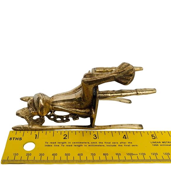Vintage Brass Frog on A Chair - Picture 9 of 11